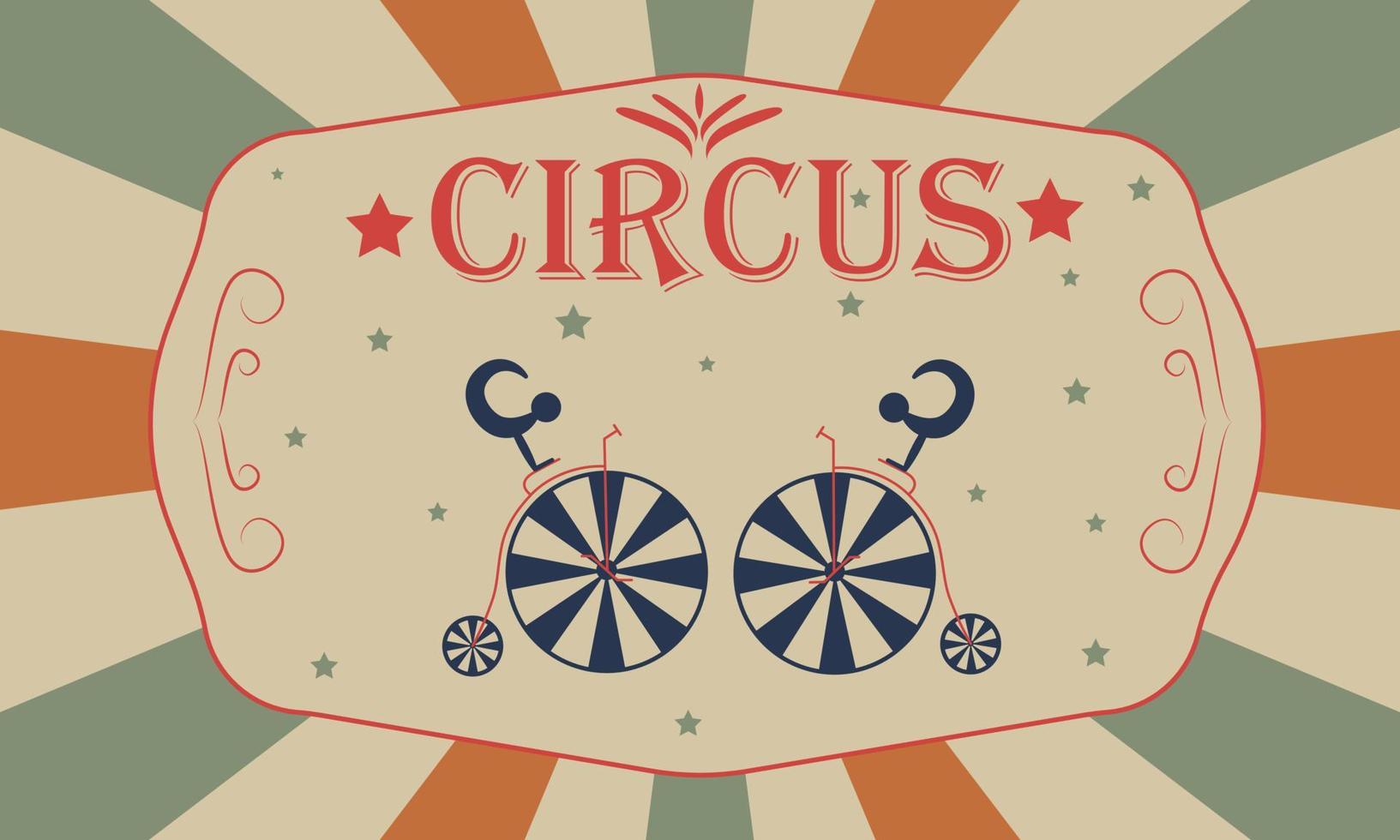 een uitnodiging naar de circus. circus en acrobaten. uitnodigingen in retro stijl. uitnodiging in pastel kleuren. vector