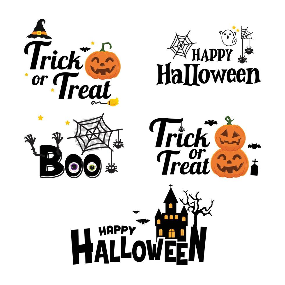 halloween typografie afdrukken voor folder, poster, kaart, spandoek. vector