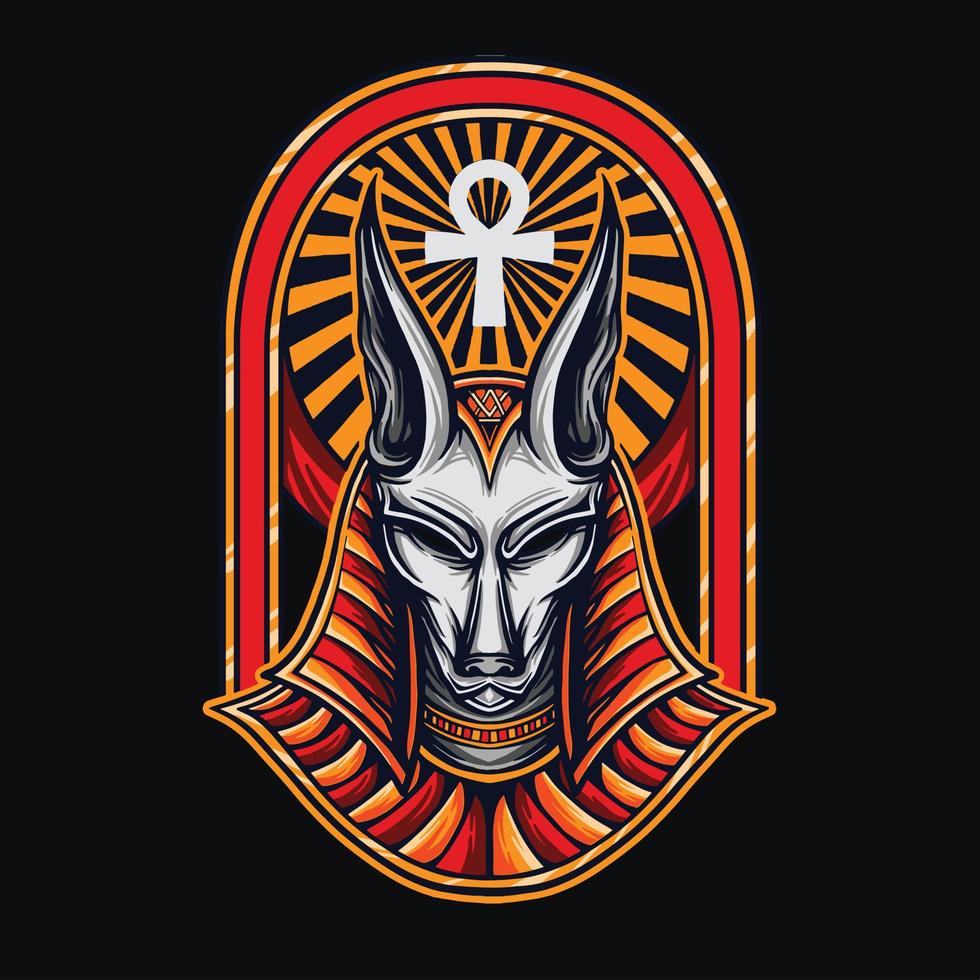 Anubis illustratie t-shirt ontwerp vector