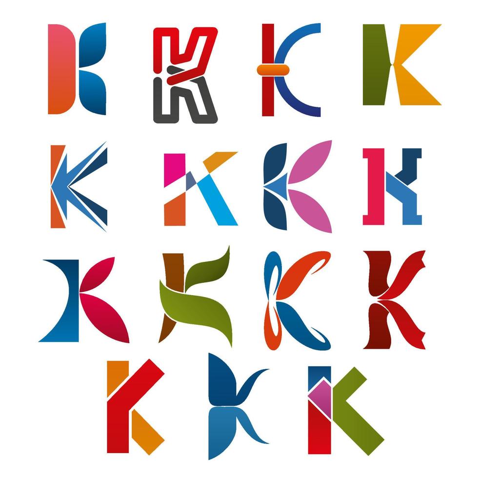 k brief vector pictogrammen sjabloon bedrijf merk naam