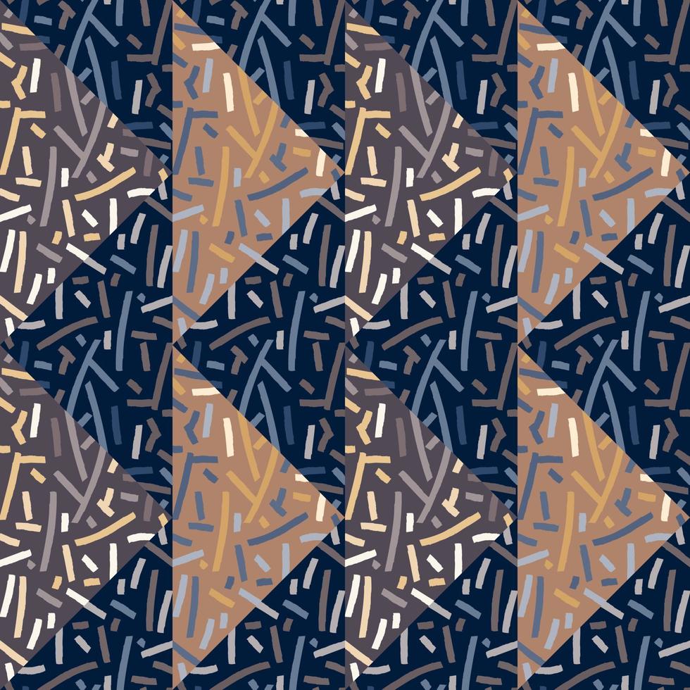 creatief tribal mozaïek- naadloos patroon. abstract meetkundig etnisch tegel. hand- getrokken lijnen wijnoogst ornament. vector