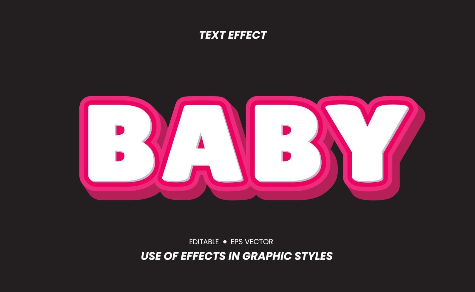 baby tekst - 3d tekst Effecten dat kan worden gebruikt door grafisch stijl instellingen vector