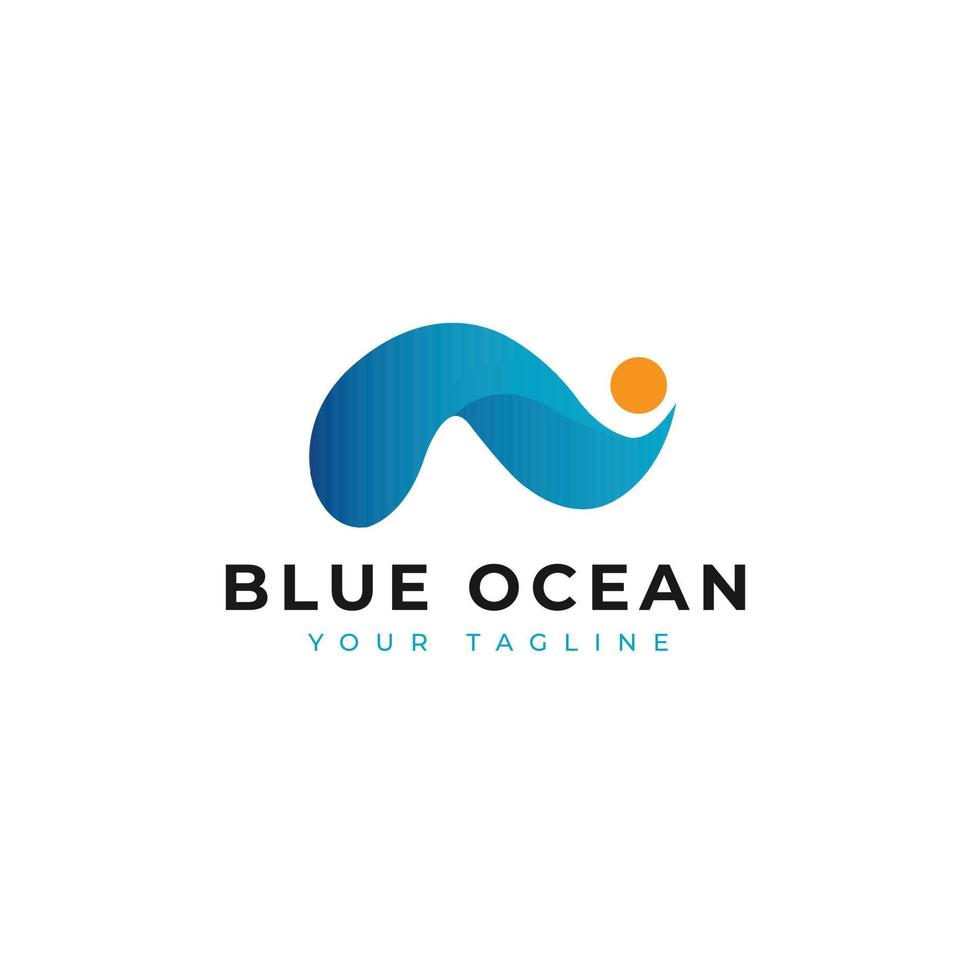 een illustratie van modern oceaan logo vector
