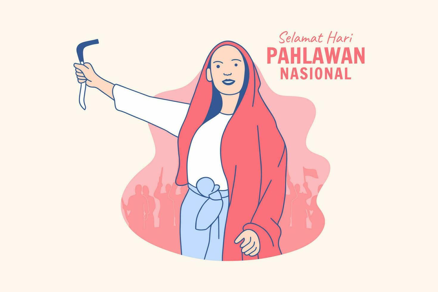illustraties Indonesisch heroes voor Indonesisch nationaal heroes dag hari pahlawan ontwerp concept vector