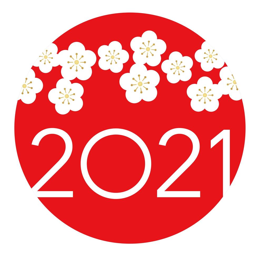 2021 Nieuwjaarsgroet ronde teken vector