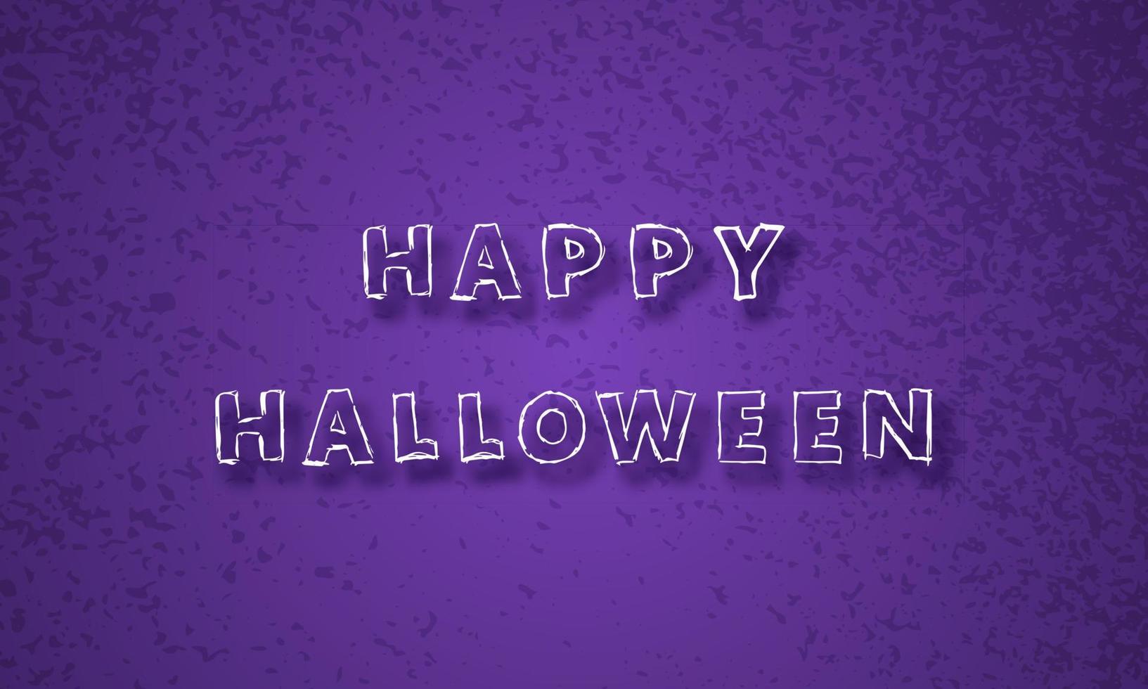 gelukkig halloween Purper feestelijk achtergrond met hand- getrokken opschrift gelukkig halloween met schaduw. vector illustratie.