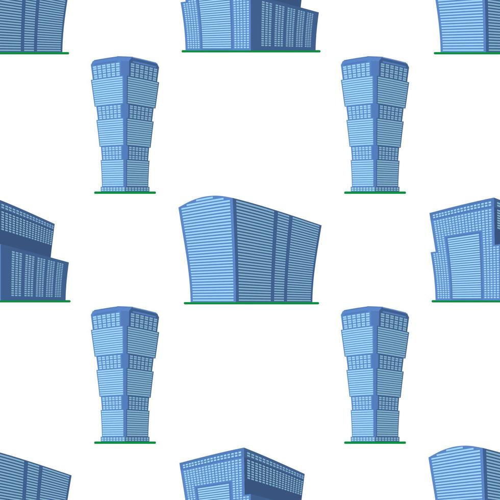 naadloos patroon met modern isometrische gebouw Aan een wit achtergrond. visie van de gebouw van de onderkant. vector illustratie.