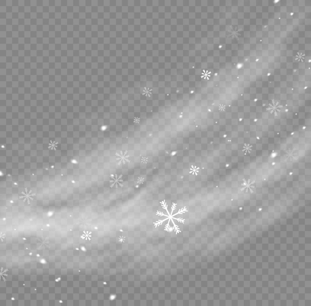 sneeuw en wind. wit helling decoratief element.vector illustratie. winter en sneeuw met mist. wind en mist. vector