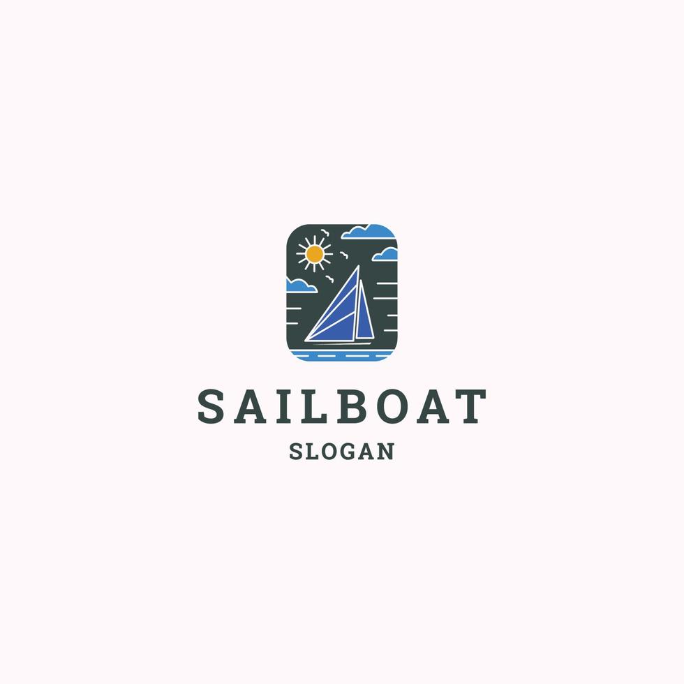 zeilboot logo pictogram ontwerp sjabloon vectorillustratie vector