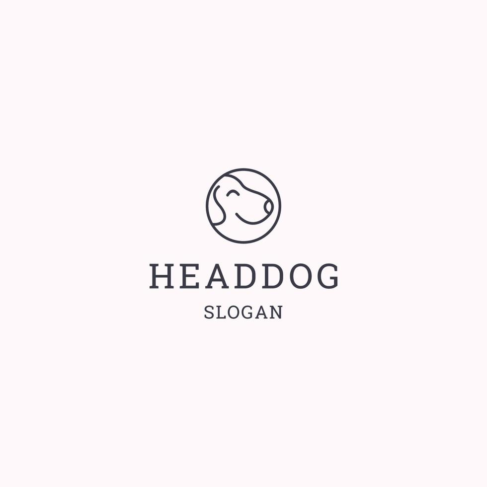 hoofd hond logo icoon ontwerp sjabloon vector illustratie