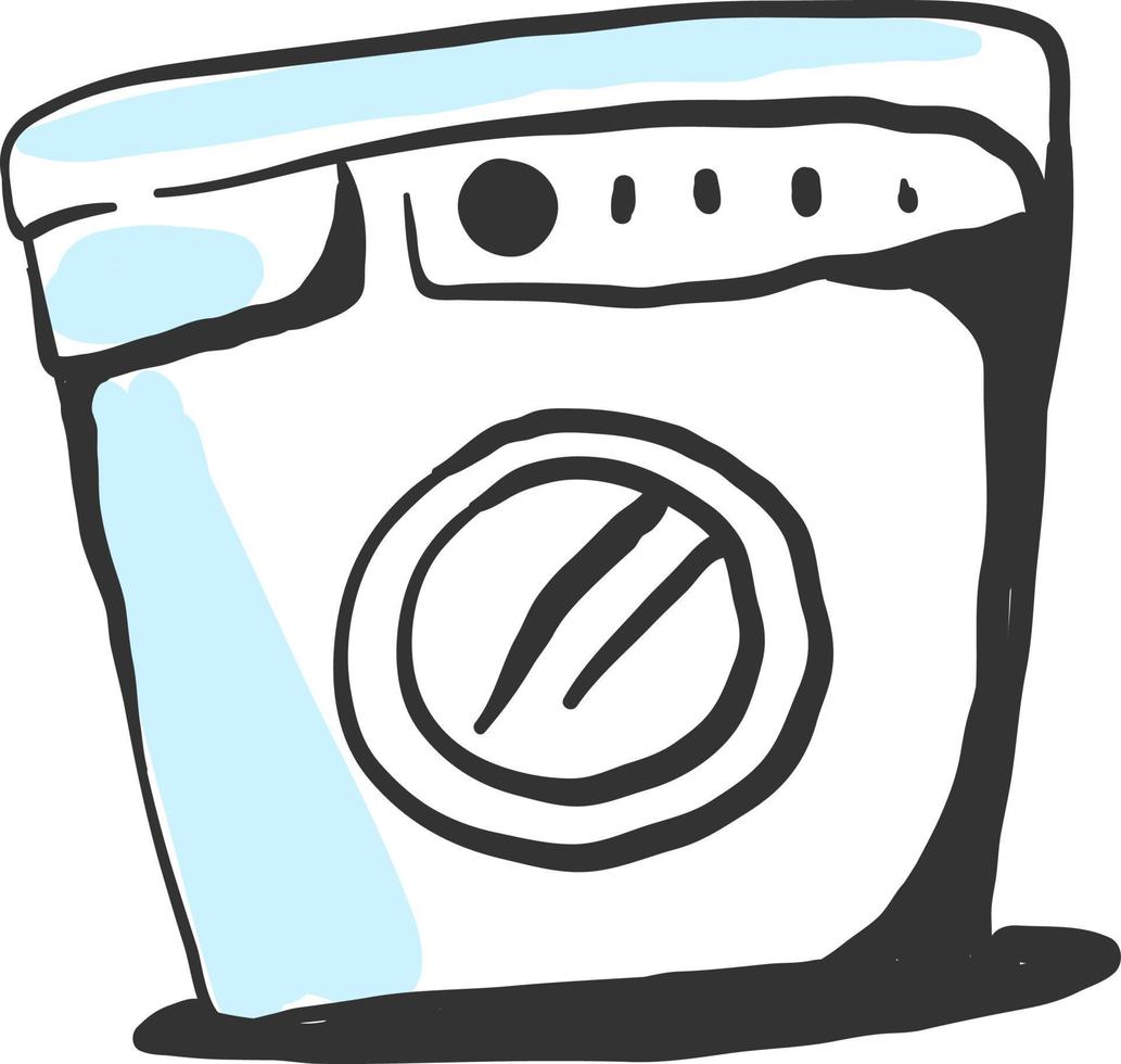 wit wasmachine, illustratie, vector Aan wit achtergrond.