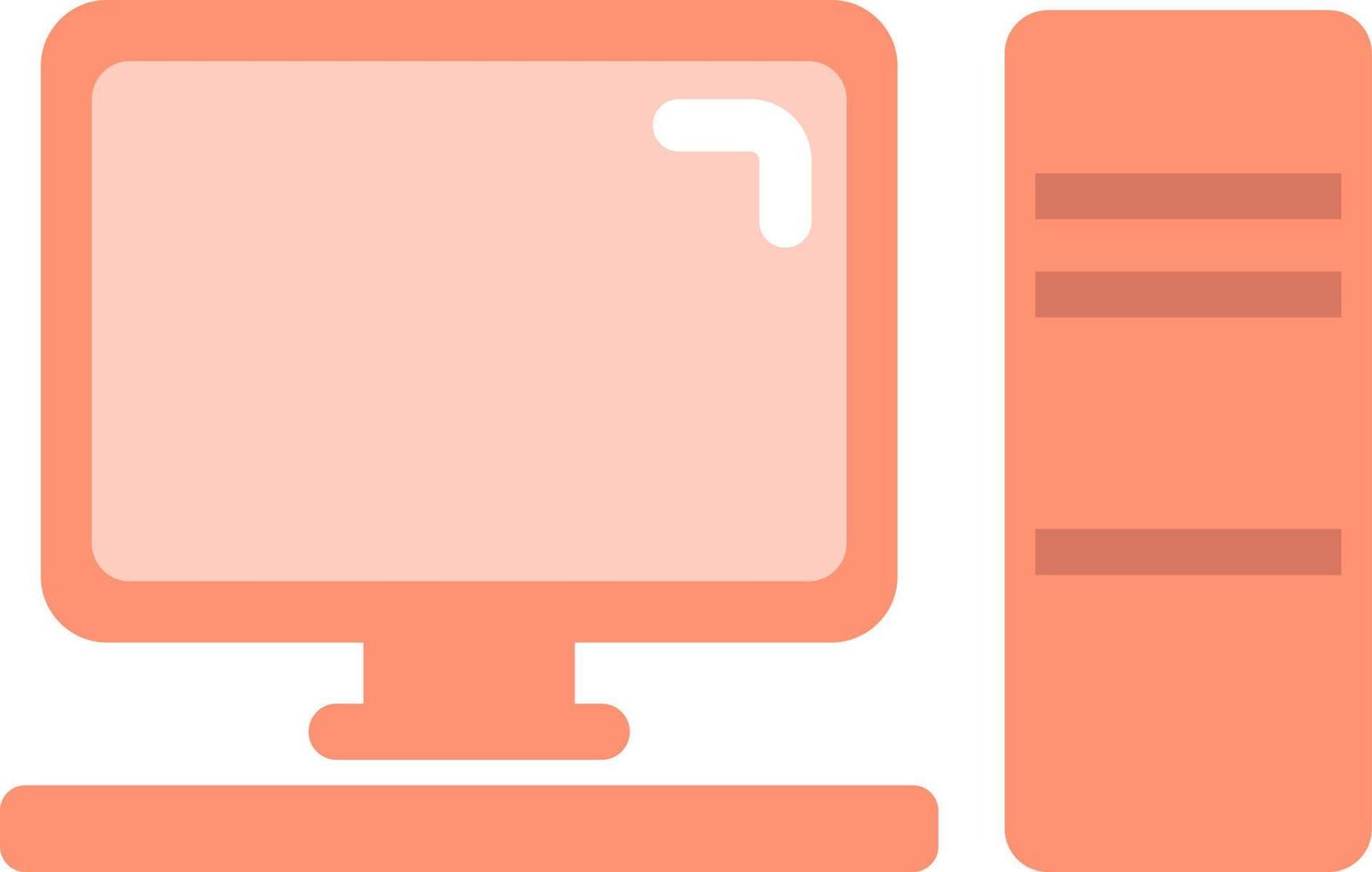 roze computer, illustratie, vector Aan een wit achtergrond