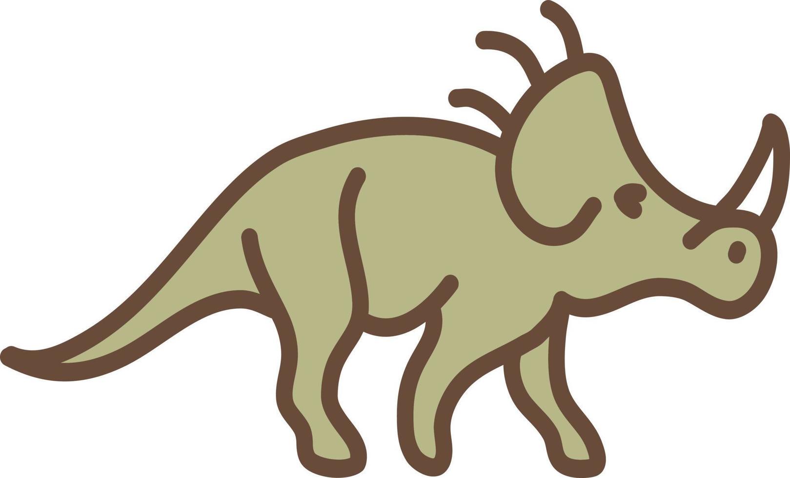 dinosaurus met scherp Hoorn, illustratie, vector Aan een wit achtergrond.