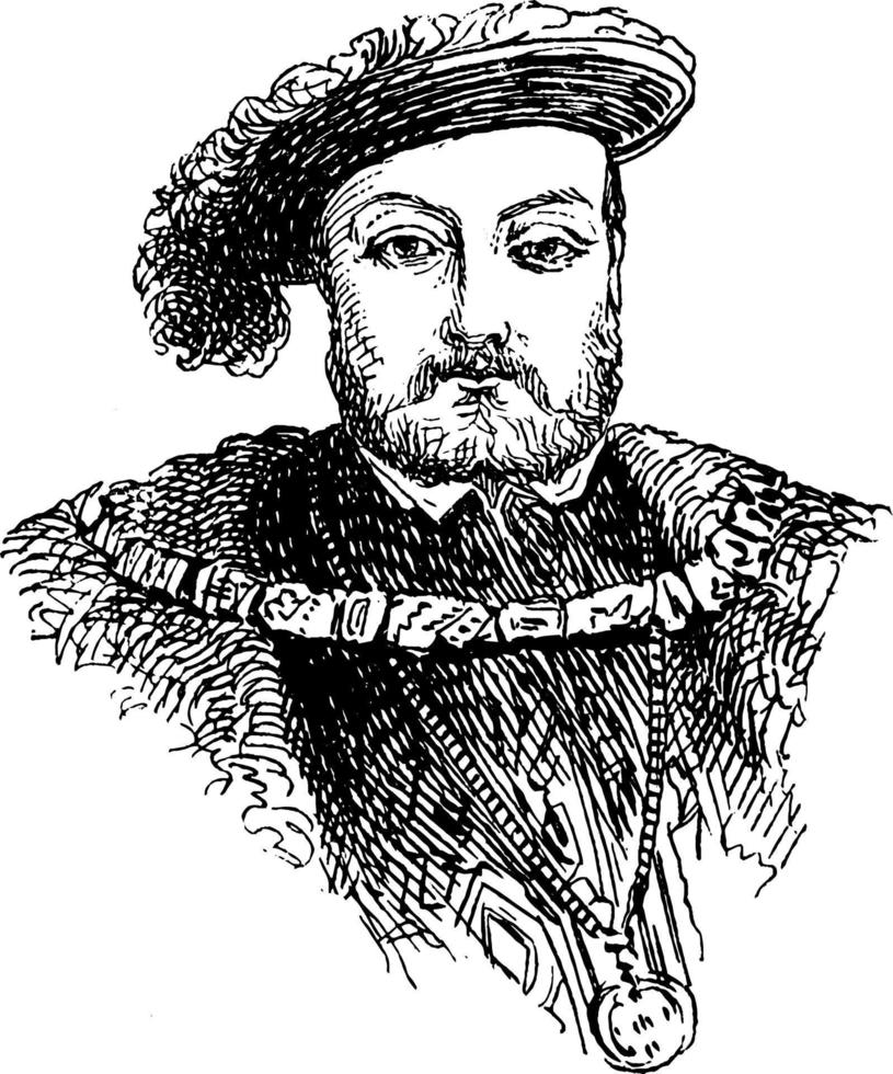 Henry viii, wijnoogst illustratie vector