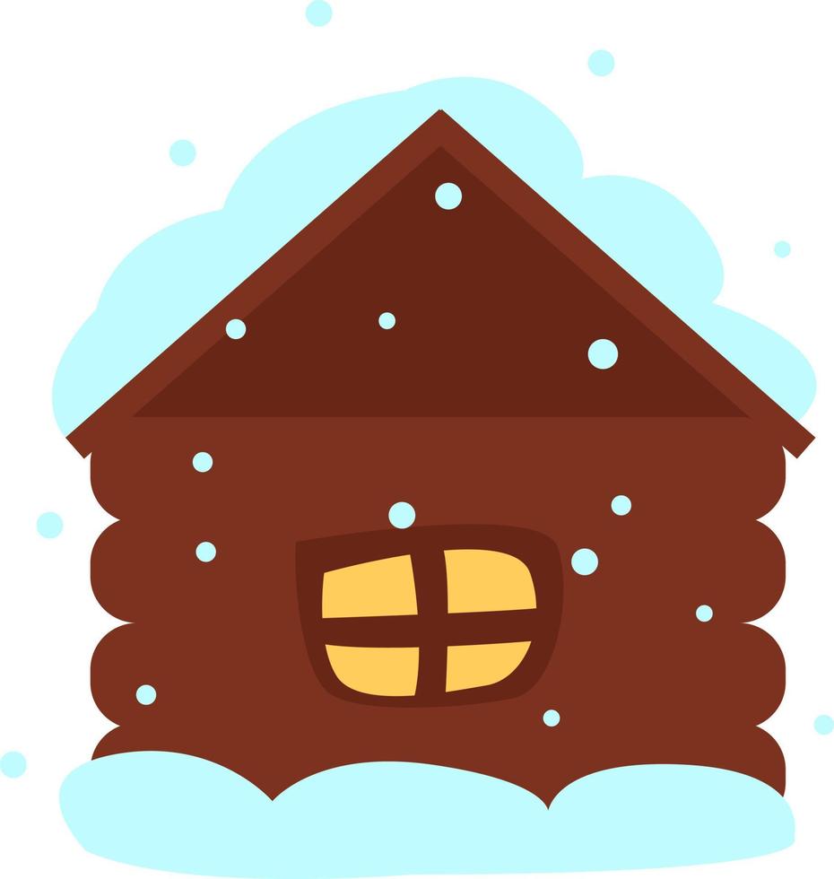 winter huis, illustratie, vector Aan wit achtergrond.