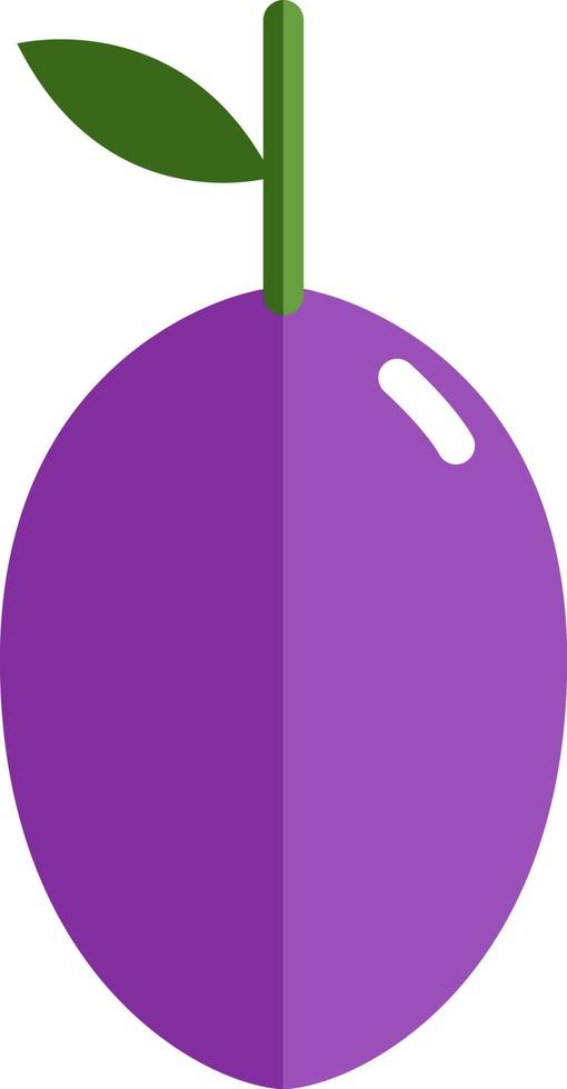 Purper pruim, illustratie, vector Aan wit achtergrond.