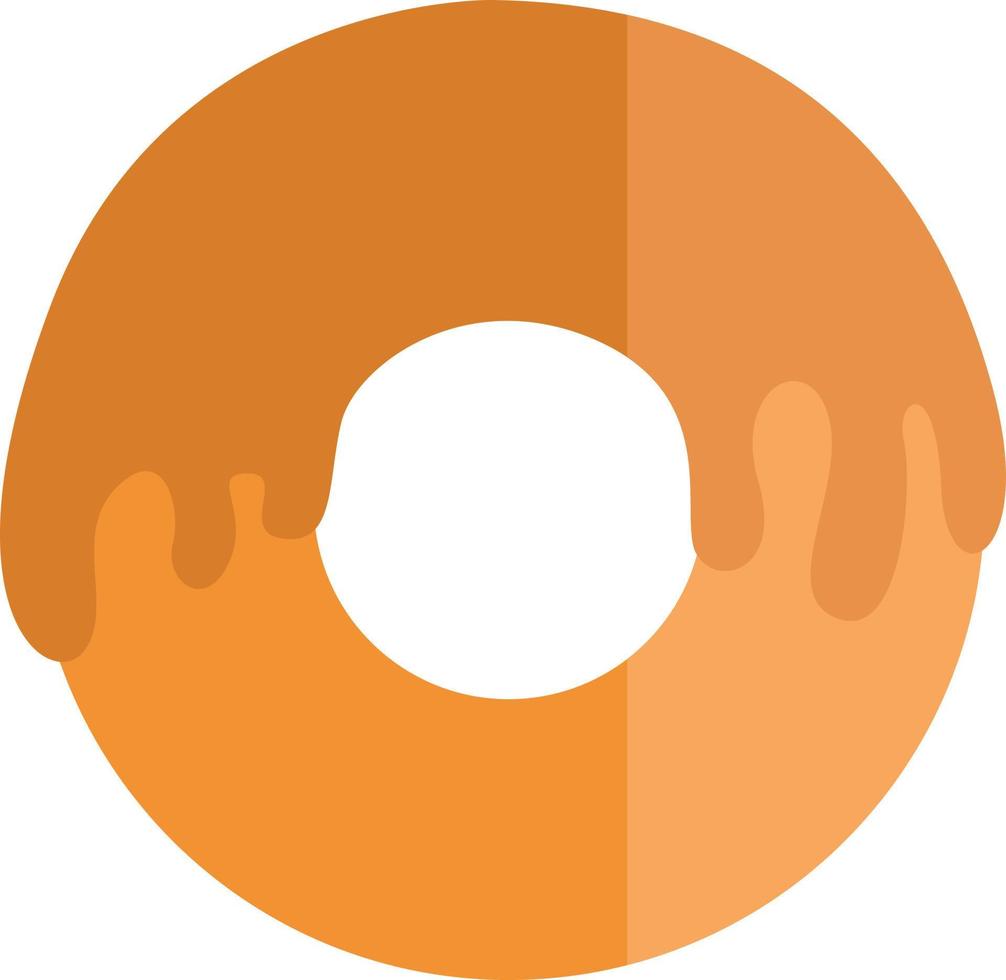 oranje donut, illustratie, vector, Aan een wit achtergrond. vector