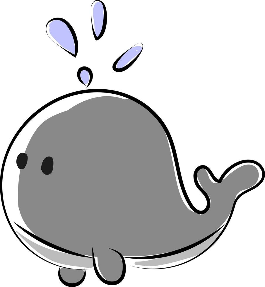 klein baby walvis, illustratie, vector Aan wit achtergrond.