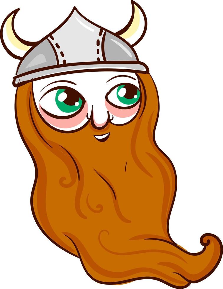 viking met groot baard, illustratie, vector Aan wit achtergrond