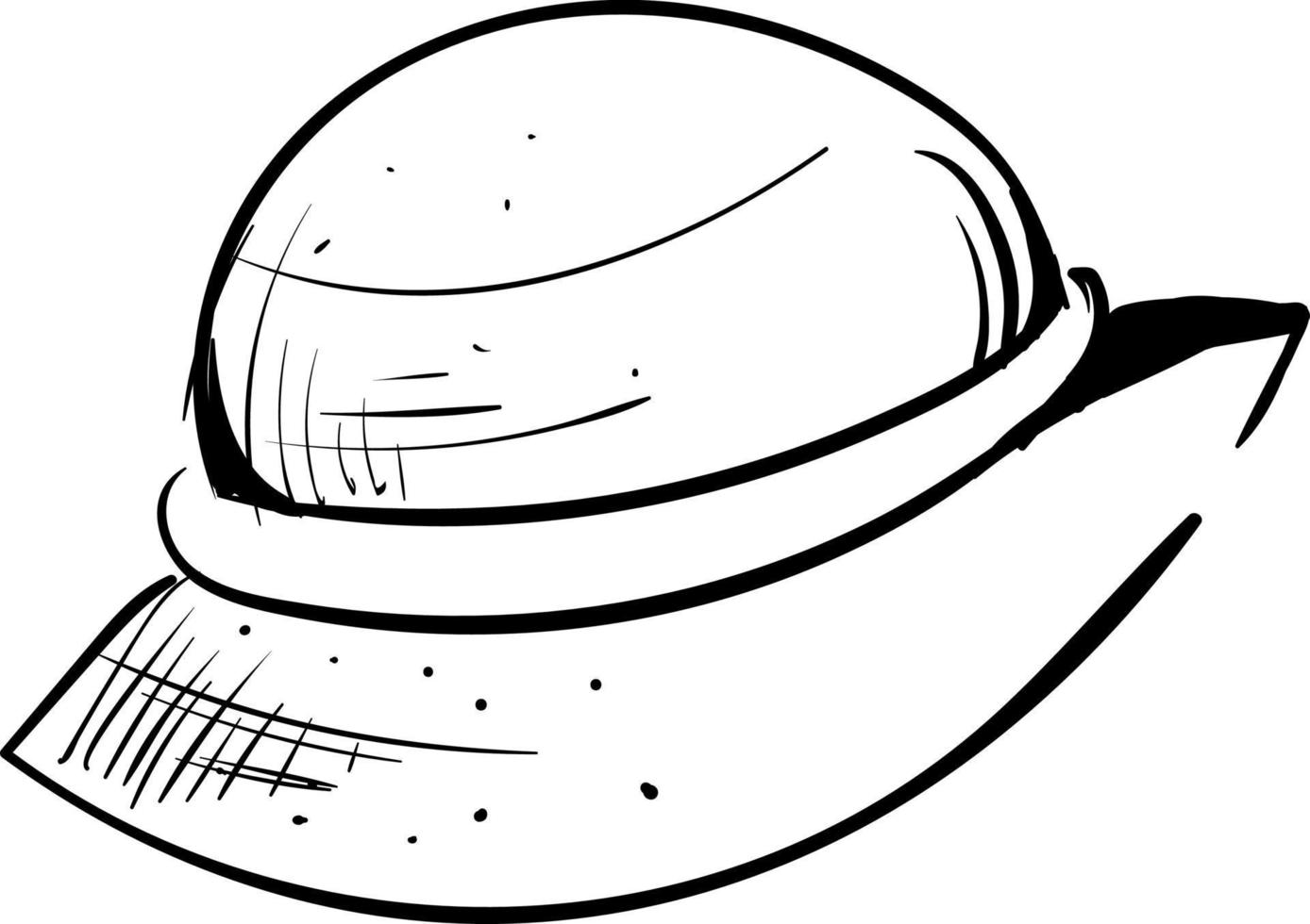 vrouw hoed tekening, illustratie, vector Aan wit achtergrond.