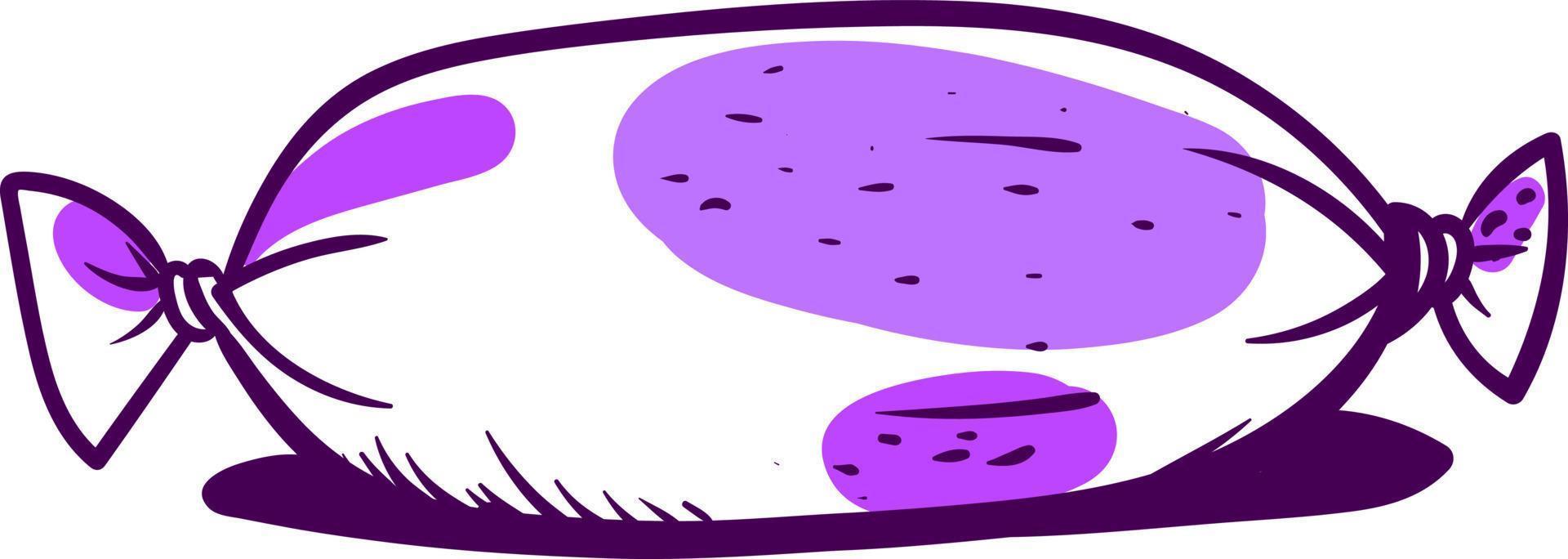 Purper snoep, illustratie, vector Aan wit achtergrond