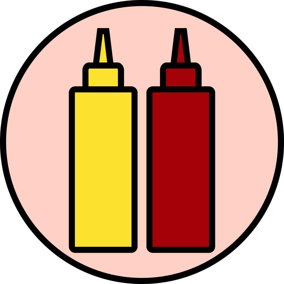 mosterd en ketchup, illustratie, vector, Aan een wit achtergrond. vector