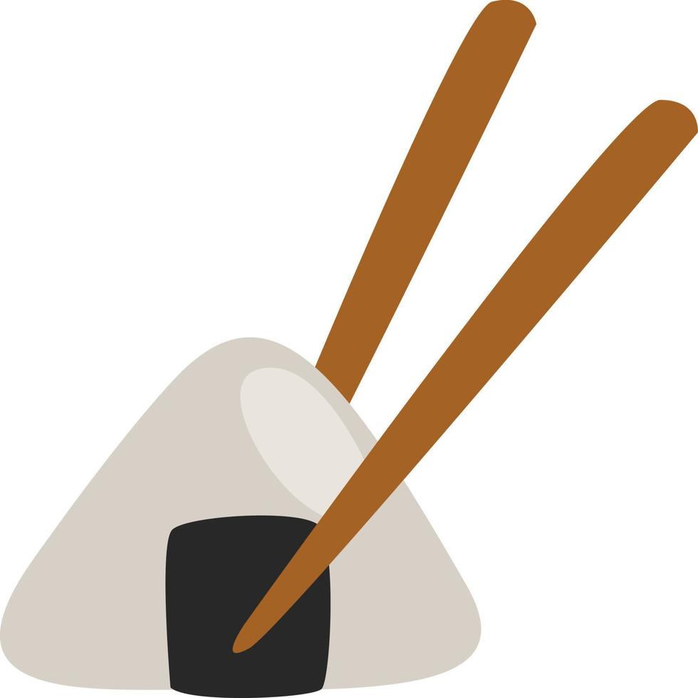 Aziatisch voedsel onigiri , illustratie, vector Aan een wit achtergrond.