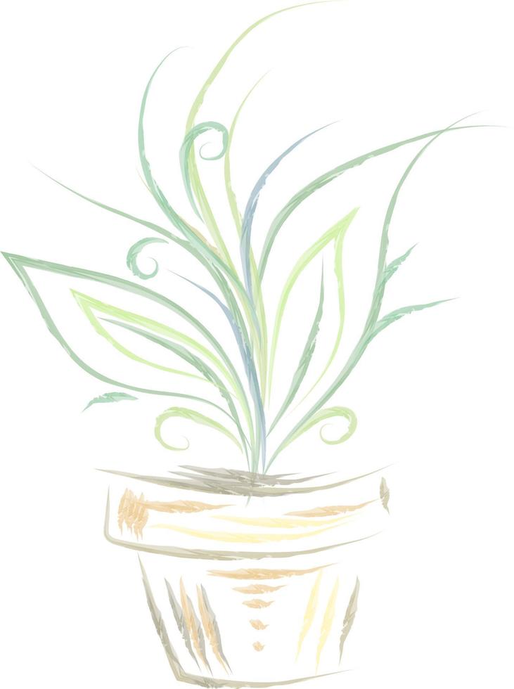 silhouet van een plant, vector of kleur illustratie.