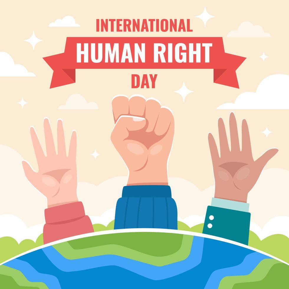 Internationale menselijk Rechtsaf ondersteuning viering vector