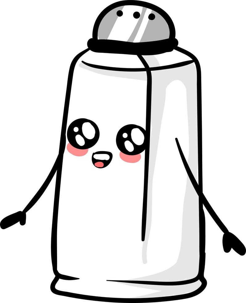 schattig zout shaker, illustratie, vector Aan wit achtergrond