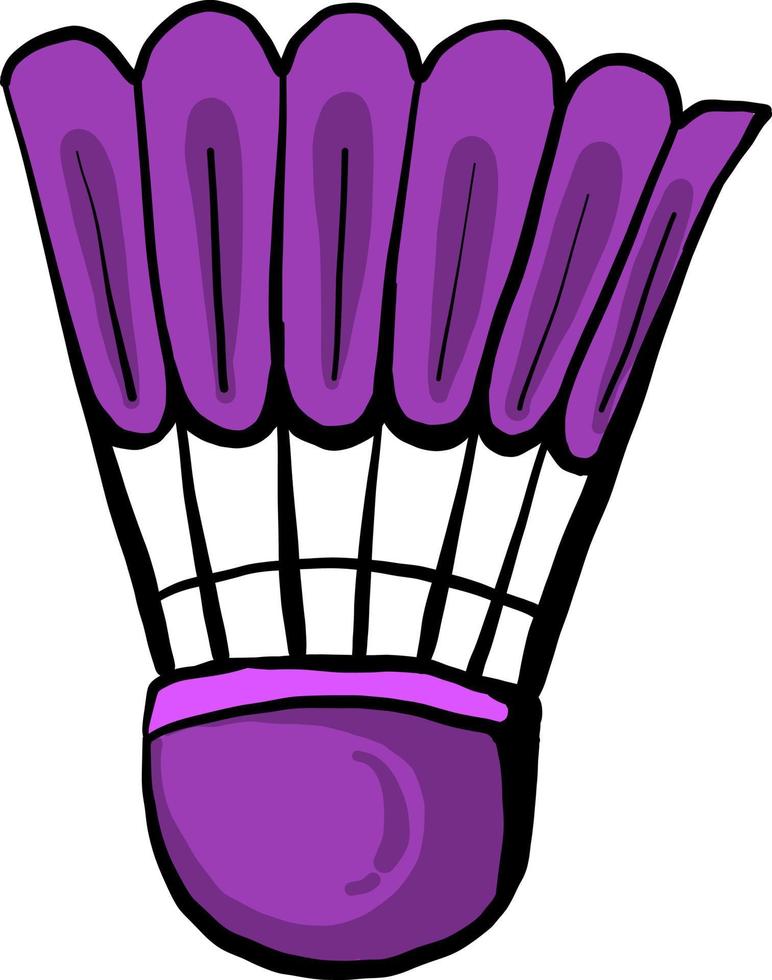 Purper badminton bal, illustratie, vector Aan wit achtergrond