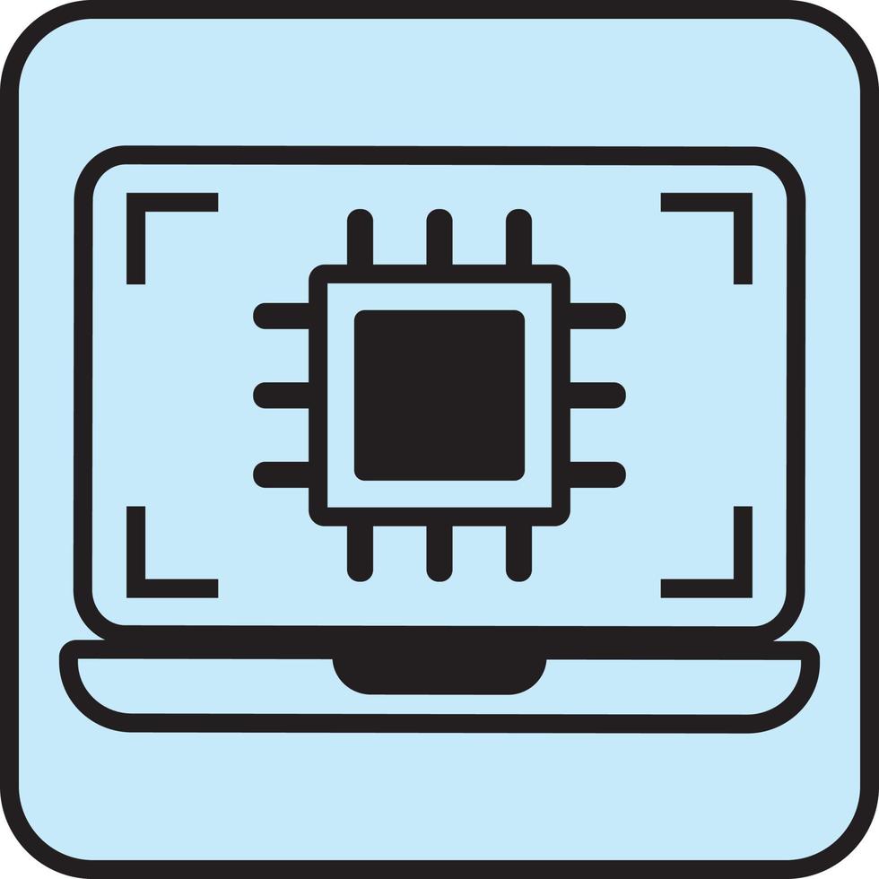 computer chip, illustratie, vector, Aan een wit achtergrond. vector