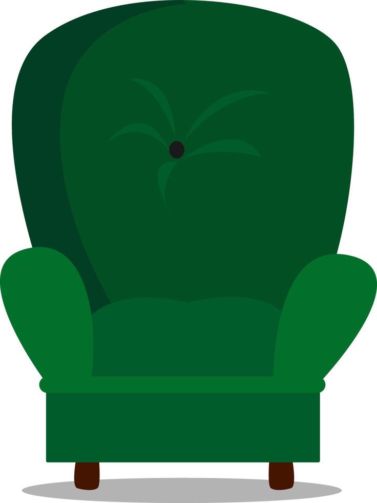 groen fauteuil, illustratie, vector Aan wit achtergrond.