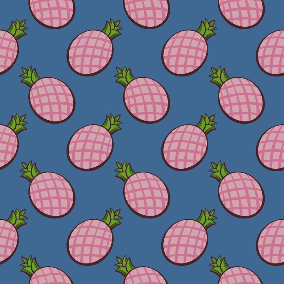 roze ananas, naadloos patroon Aan blauw achtergrond. vector