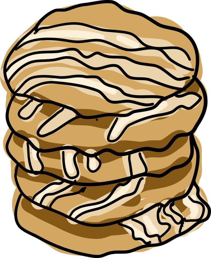 toffee appel taart koekjes, illustratie, vector Aan wit achtergrond