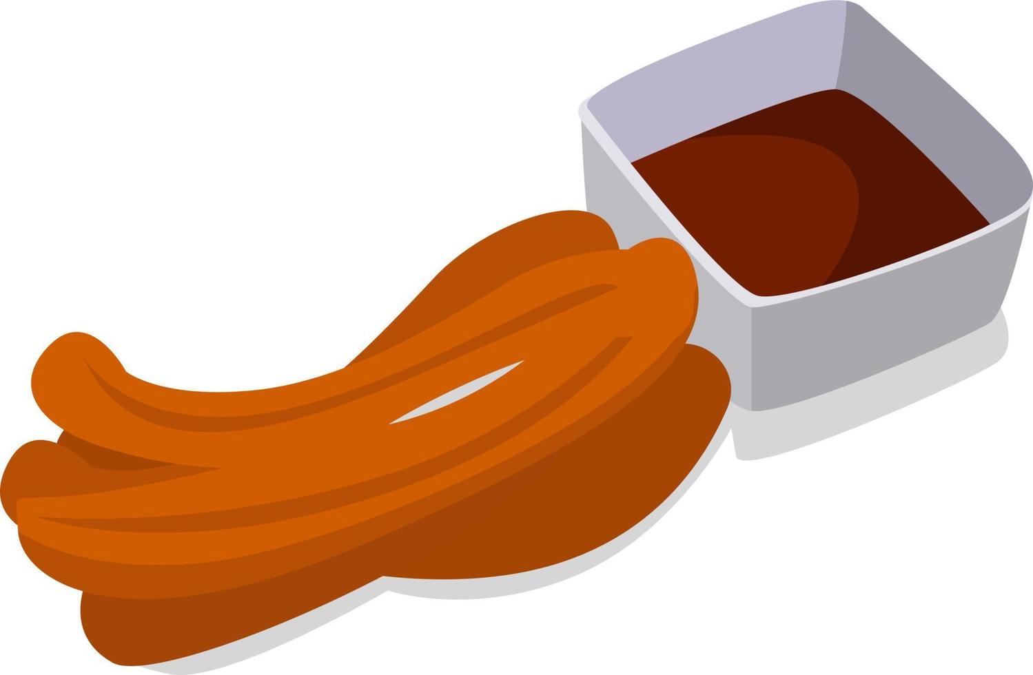 churro voedsel, illustratie, vector Aan wit achtergrond