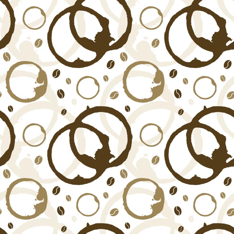 patroon met bruin cirkel vlekken. vuil kop plons drie ringen bekladden of koffie postzegel vector