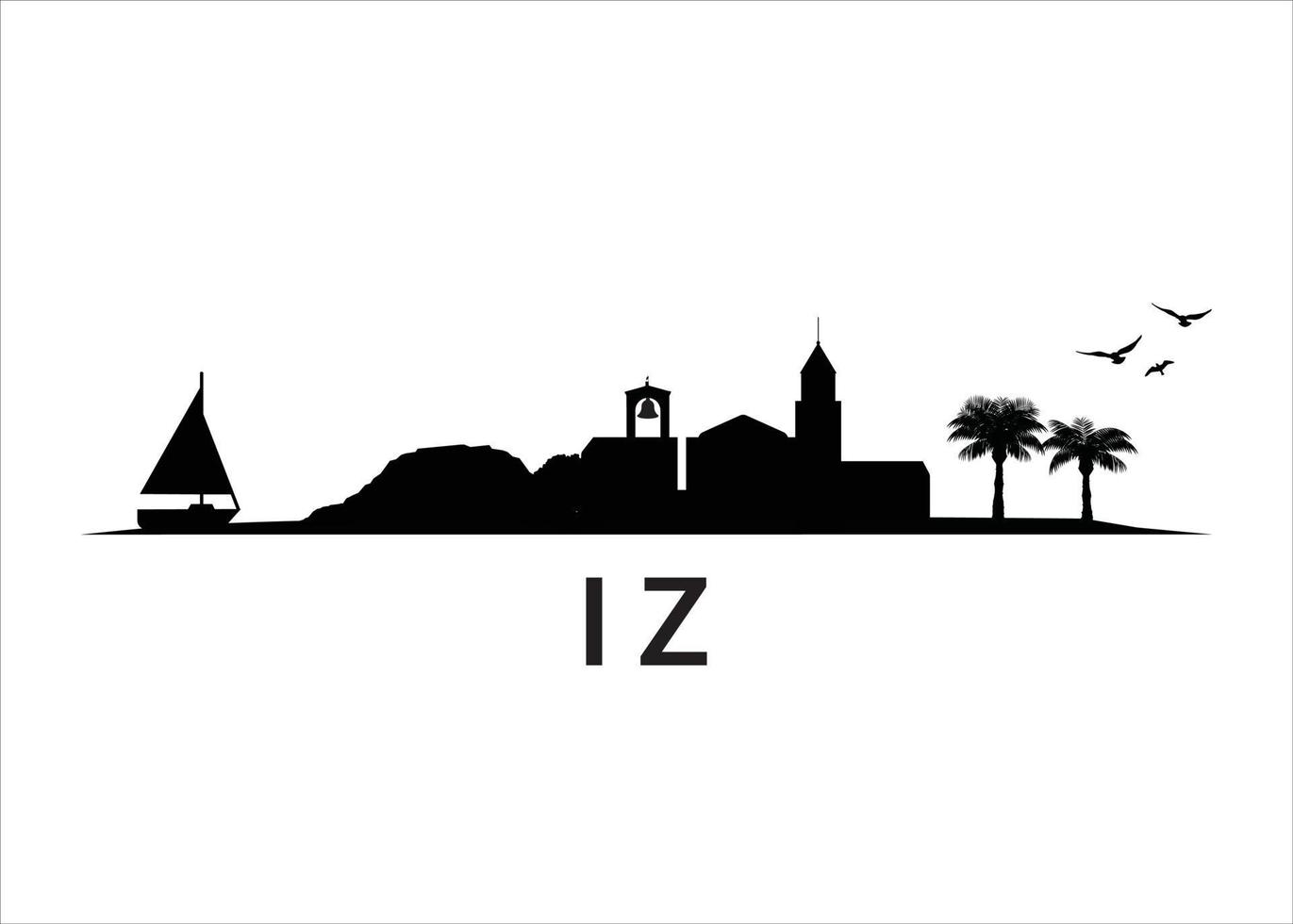 iz , Kroatisch eiland horizon landschap vector