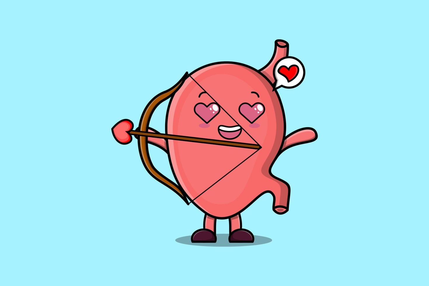 tekenfilm mascotte karakter romantisch Cupido maag vector