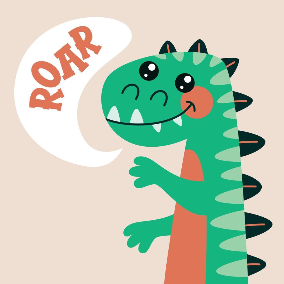 tekenfilm tekening van een dinosaurus vector