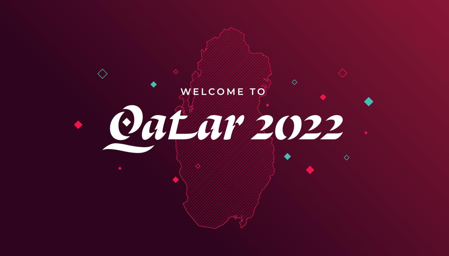 Welkom naar qatar 2022 spandoek. vector