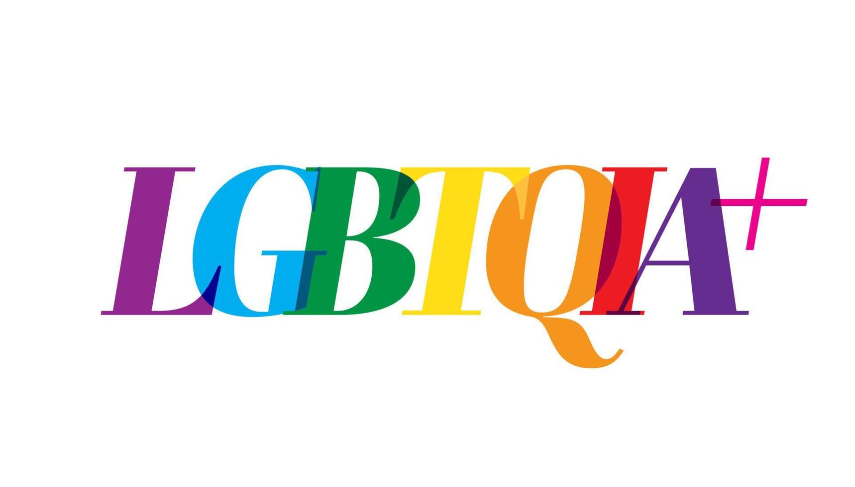 lgbtqia tekst spandoek. lgbtqia lesbienne homo biseksueel transgender vreemd intersekse aseksueel. vector