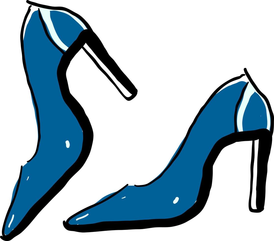 blauw vrouw hakken, illustratie, vector Aan wit achtergrond.