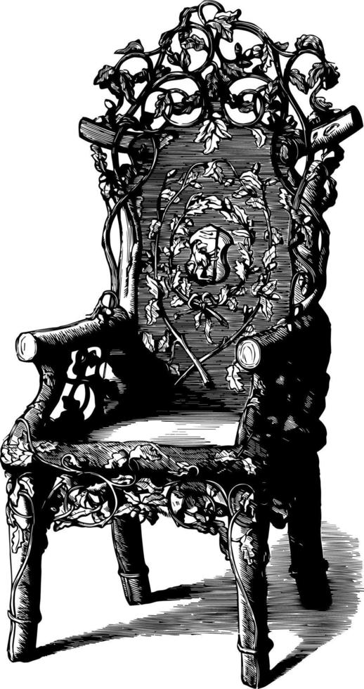 rustiek stoel wijnoogst illustratie vector