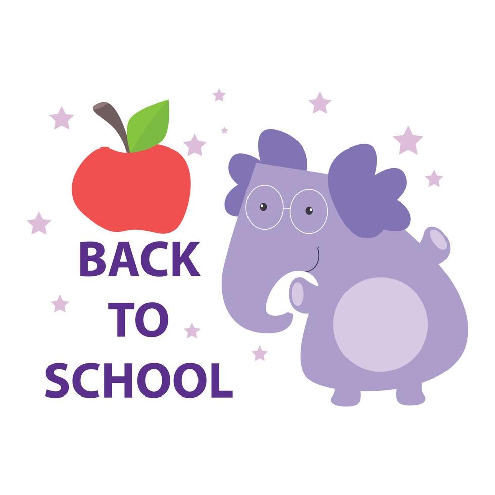 illustratie vector grafisch schattig olifant terug naar school-