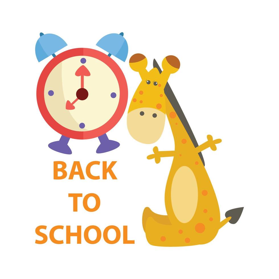 schattig giraffe terug naar school- geïsoleerd Aan wit achtergrond vector