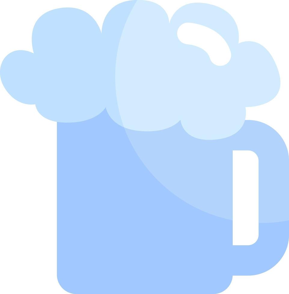 blauw bier glas, illustratie, vector Aan een wit achtergrond.