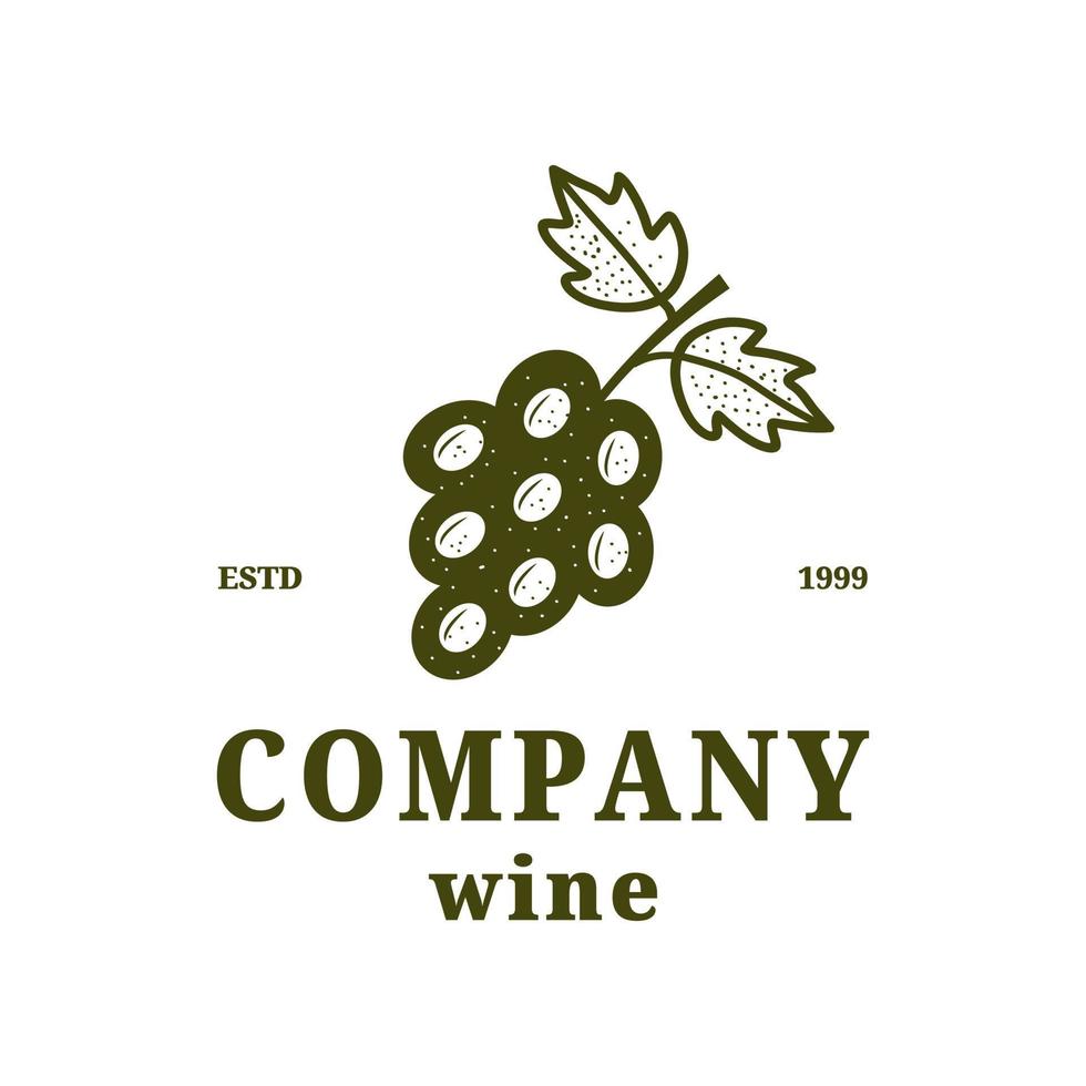 wijnoogst wijn logo voor wijn winkel restaurant menu wijn merk en identiteit boerderij bedrijf logo sjabloon vector