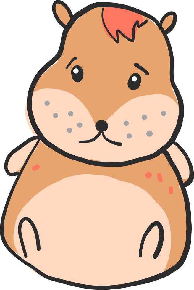 verdrietig hamster, illustratie, vector Aan wit achtergrond