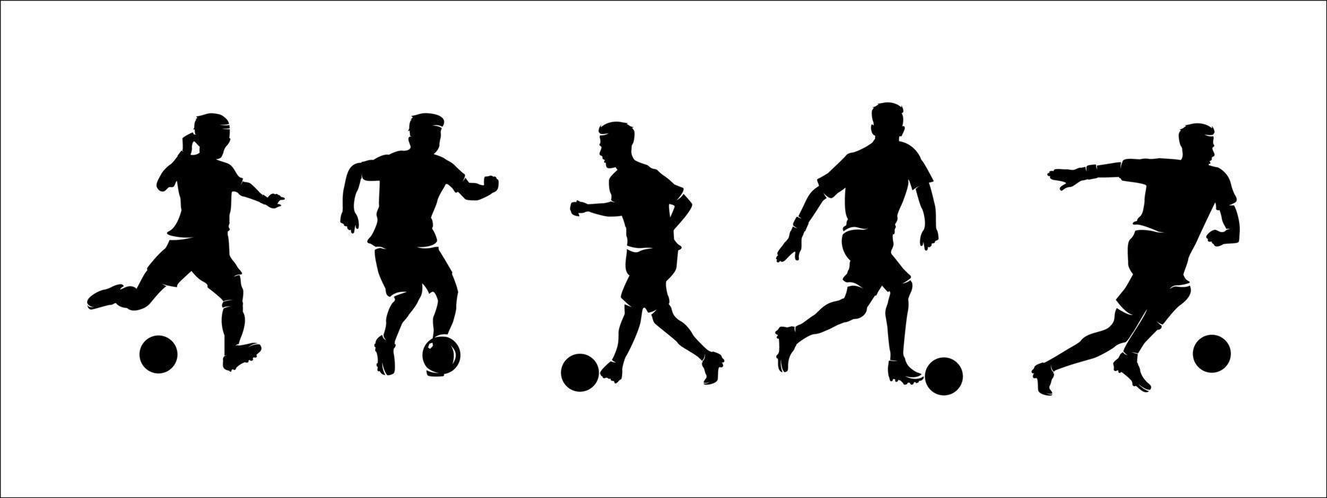 silhouet collectie voetbalspeler vector